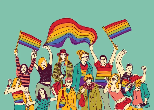 Réunion Lgbt très heureuse — Image vectorielle