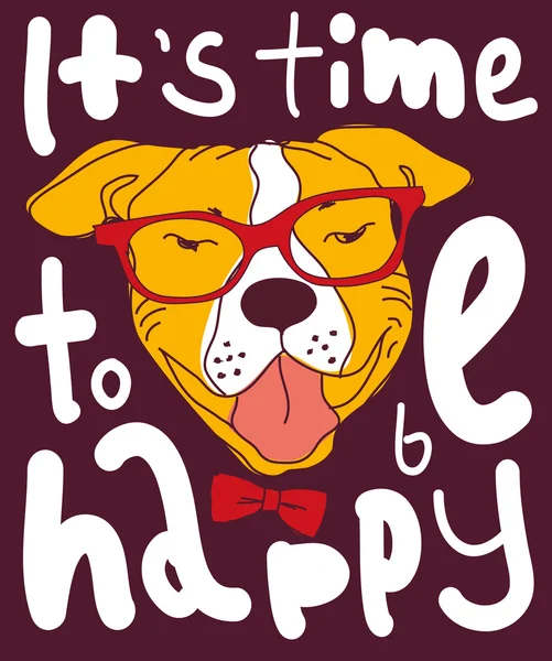 Loco tiempo hipster perro — Vector de stock