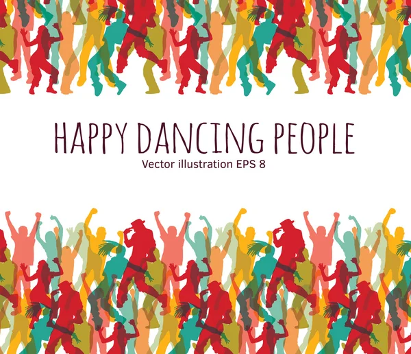 Gelukkige dansende mensen — Stockvector