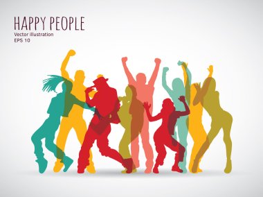 Young people on the party .  clipart