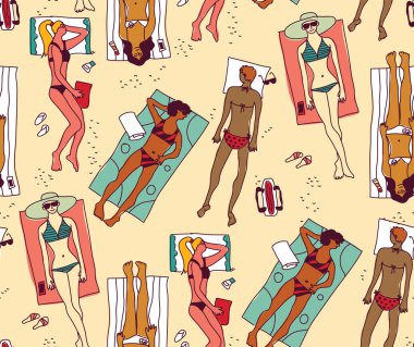 Plajda grup kadınlar