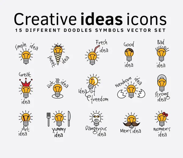 Ideas creativas iconos de color — Vector de stock