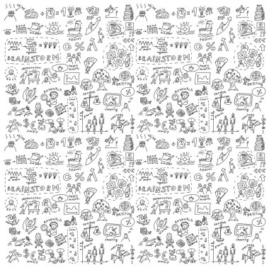 Seamless pattern with collection of icons
