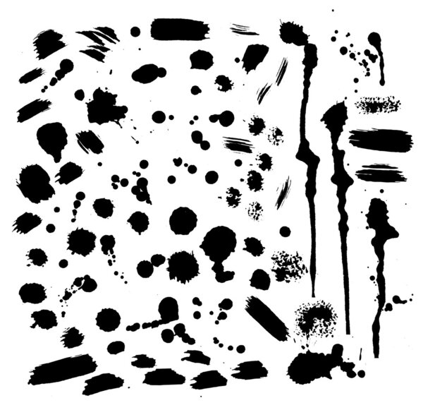 Different black blobs and stains