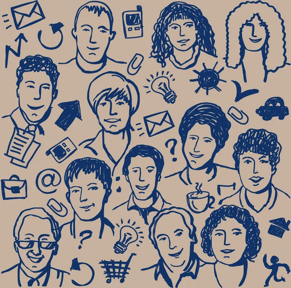 Doodles iconos de negocios de tinta — Archivo Imágenes Vectoriales