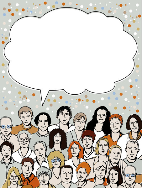 Групповые люди и большой пузырь
