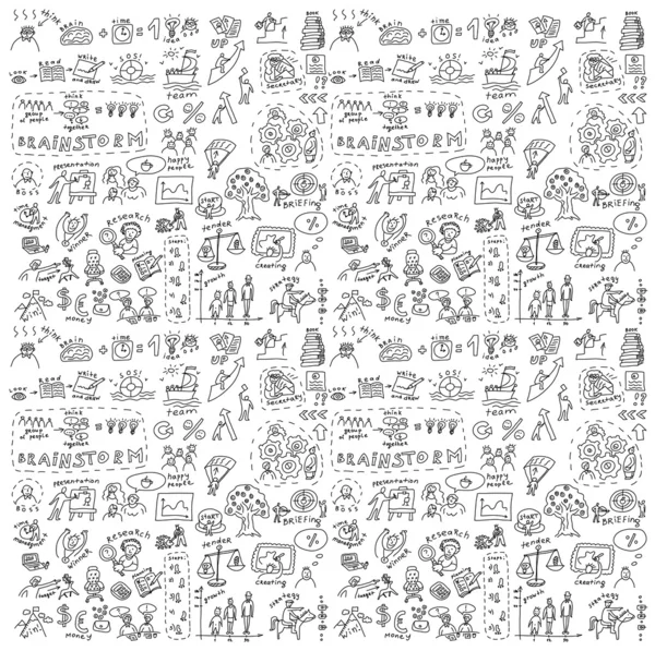 Seamless pattern with collection of icons — Stock Vector