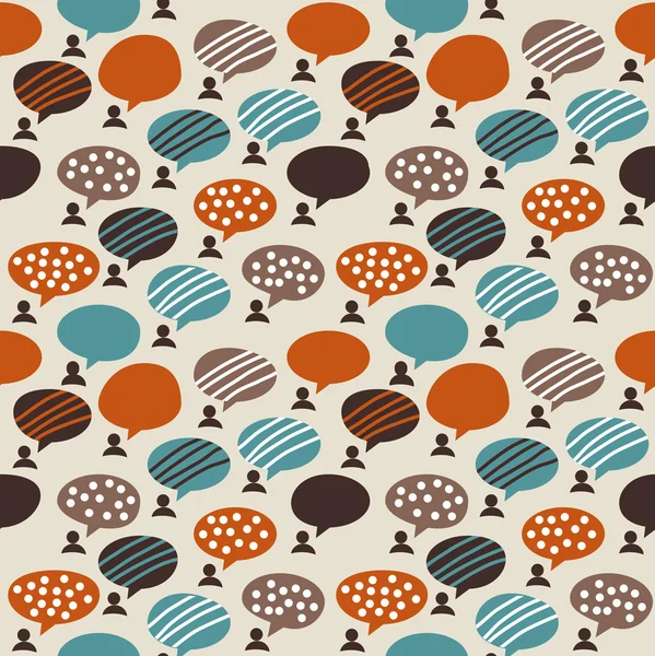 People and bubbles color seamless pattern — Stock Vector