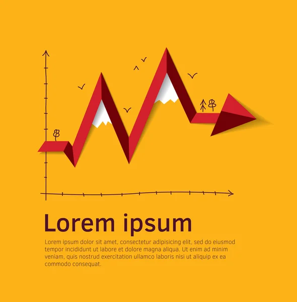 Montañas metáforas en gráfico — Vector de stock