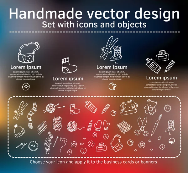 Conjunto de iconos hechos a mano — Archivo Imágenes Vectoriales