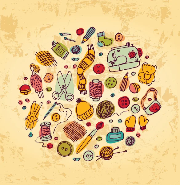 Handmade icons and objects — 图库矢量图片