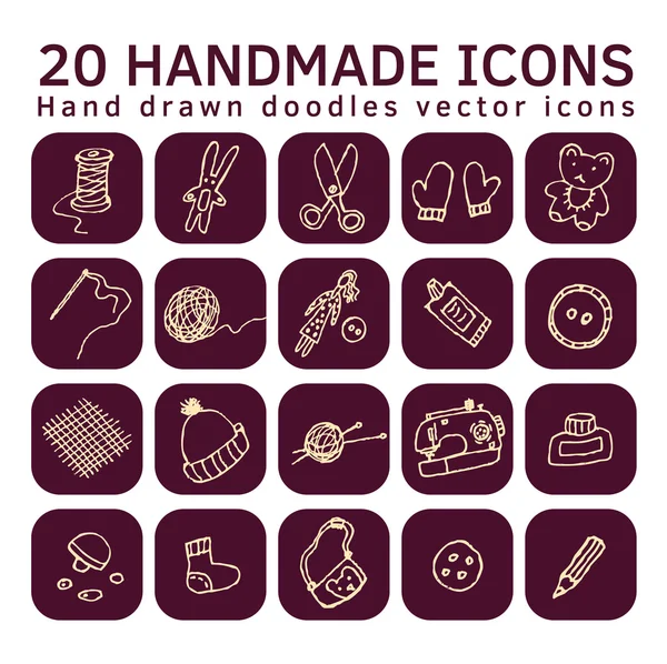 Garabatos iconos hechos a mano — Vector de stock