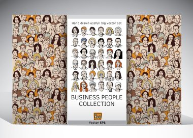 Business people faces collection clipart