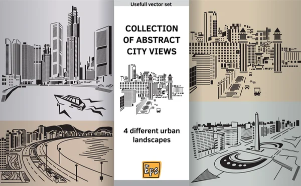 Absztrakt panorámák szett — Stock Vector