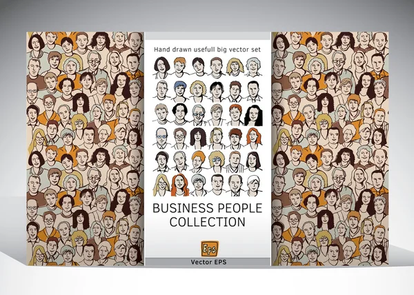 Les gens d'affaires face collection — Image vectorielle