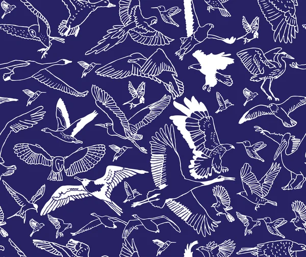 Seamless pattern with birds — Stock Vector