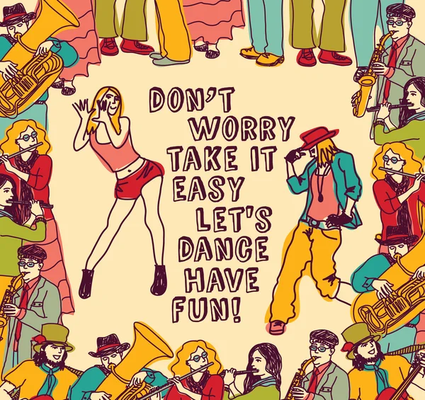 Χορευτές και μουσικοί αφίσα — Διανυσματικό Αρχείο