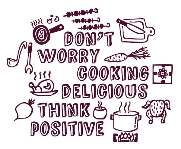 Cuisiner et idées positives — Image vectorielle