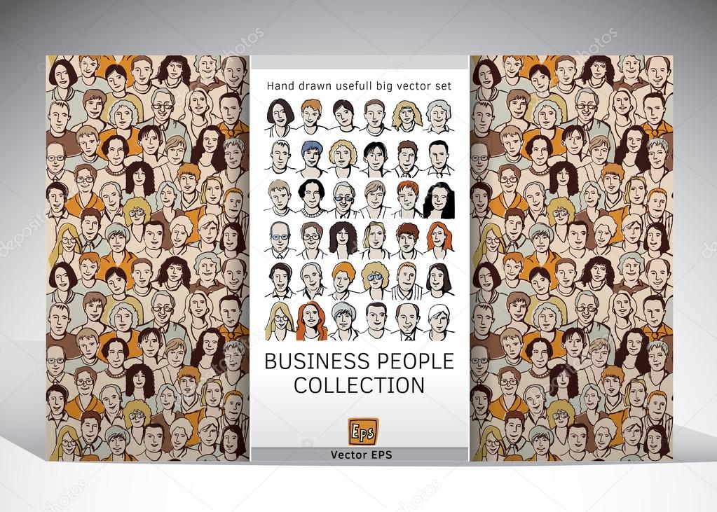 Business people faces collection