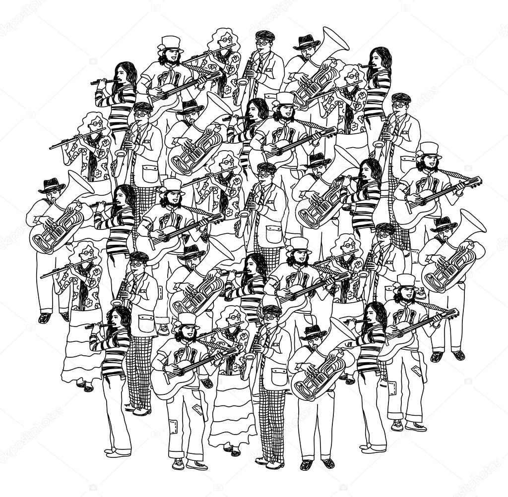 Crowd musicians figures