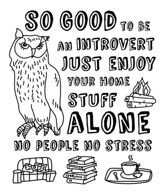 Concept design about happy introvert