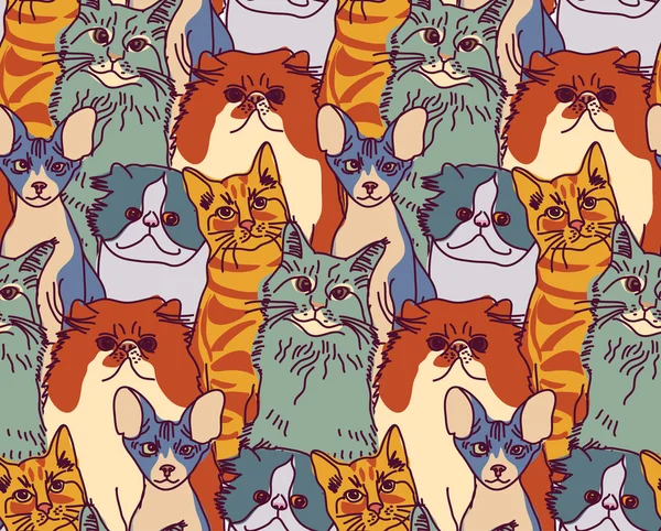 Grupo de gatos ilustração —  Vetores de Stock