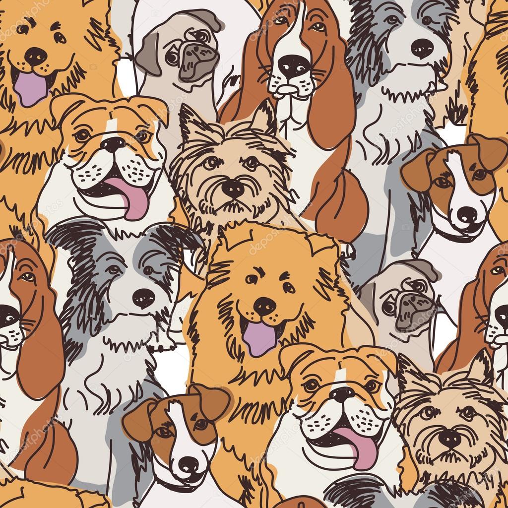 Crowd dogs in wallpaper