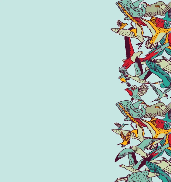 Groupe d'oiseaux sur le ciel. — Image vectorielle