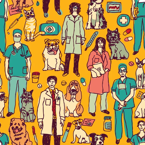 Iconos veterinarios, objetos, mascotas y médicos — Archivo Imágenes Vectoriales