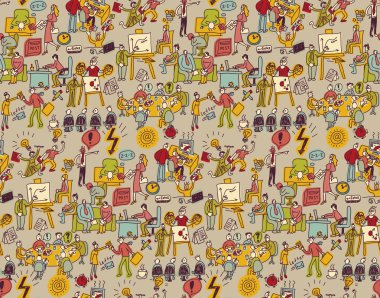 Office seamless modeli iş adamları