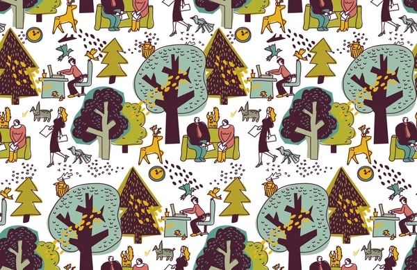 Ecology office business space with nature