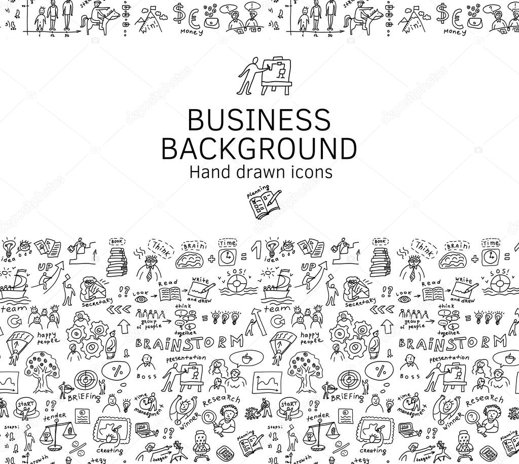 Business background doodles