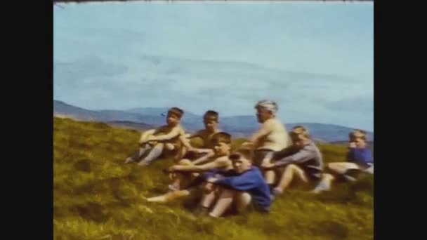 United Kingdom 1965, Boy scout camping in 60s — Stock Video