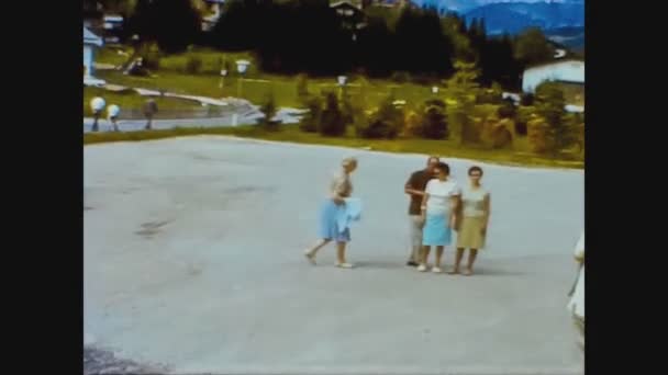 Austria 1966, Group of people relaxing 3 — Stock Video