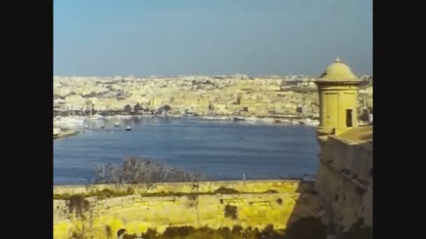 Malta 1981, La Valletta skyline cidade em Malta 5 — Vídeo de Stock