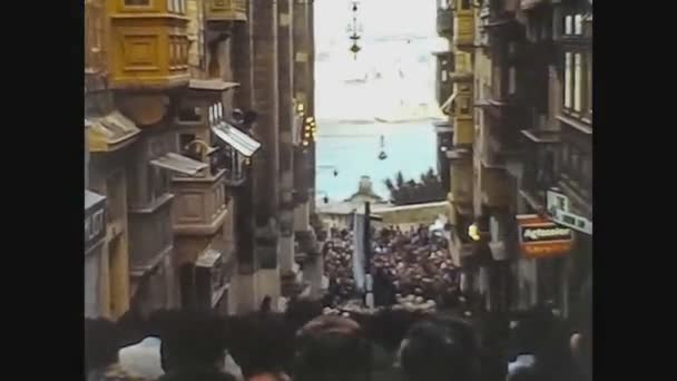 Malta 1981, procesja religijna na Malcie 3 — Wideo stockowe