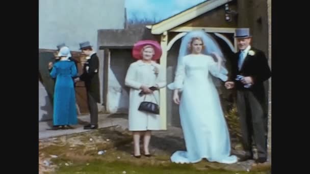 United Kingdom 1965, Home wedding scene in 60s — Stock Video