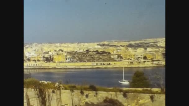 Malta 1981, La Valletta skyline cidade em Malta 3 — Vídeo de Stock