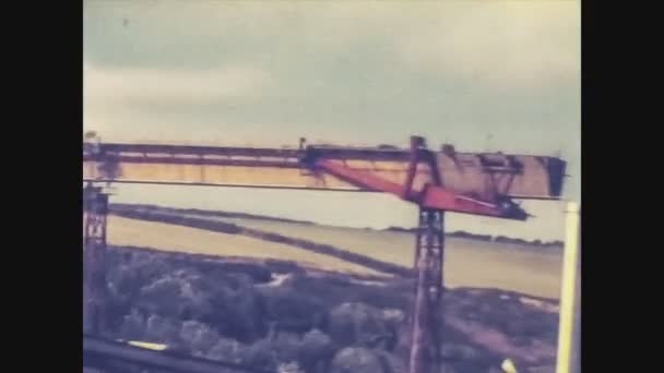 Velká Británie 1978, Highway bridge construction site 3 — Stock video