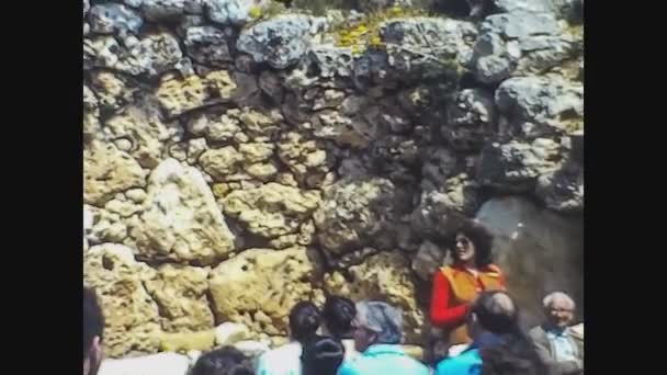 Malta 1981, Agar Qim sítio arqueológico em Malta 3 — Vídeo de Stock