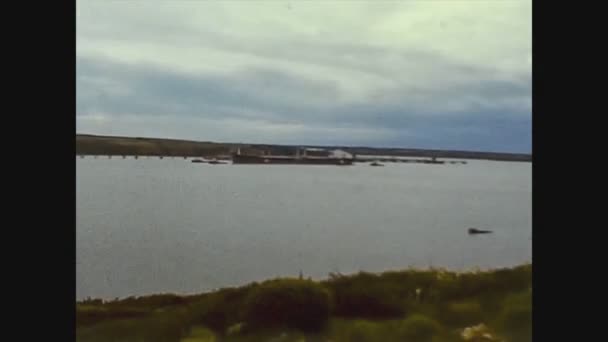 United Kingdom 1969, Merchant ship on the river — Stock Video