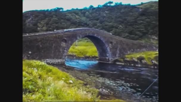 Clachan 1969, Stone bridge in Scotland — Stock Video