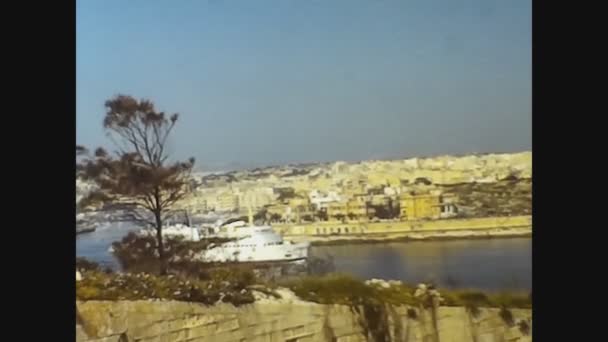 Malta 1981, Skyline von La Valletta in Malta 2 — Stockvideo