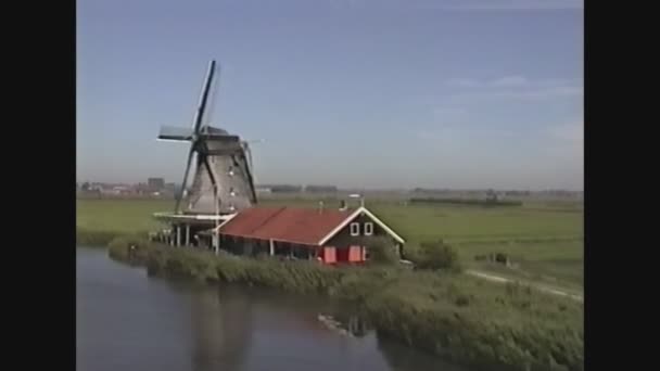 Hollanda 1989, Hollanda yel değirmeni 8 — Stok video
