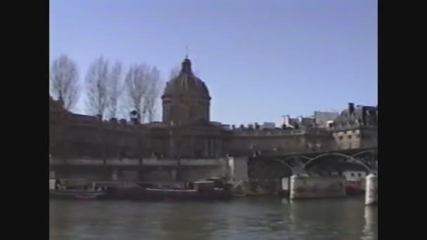 France 1988, Paris River view 5 — Stock Video