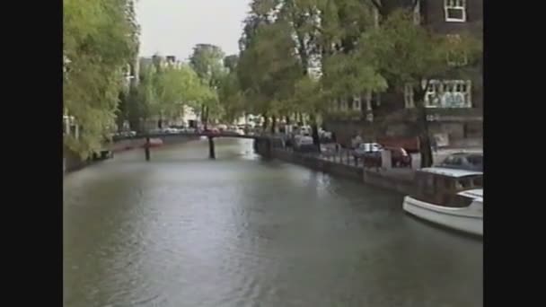 Hollanda 1989, Amsterdam sokak manzarası — Stok video