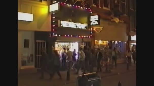 Holland 1989, Amsterdam streets at night 3 — Stock Video