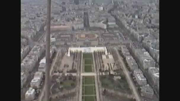 Frankrike 1988, Flygfoto över Paris 10 — Stockvideo