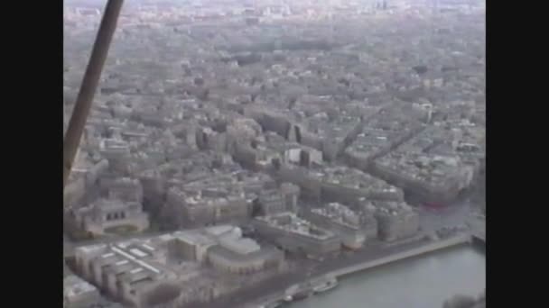 France 1988, Aerial view of Paris 5 — 图库视频影像