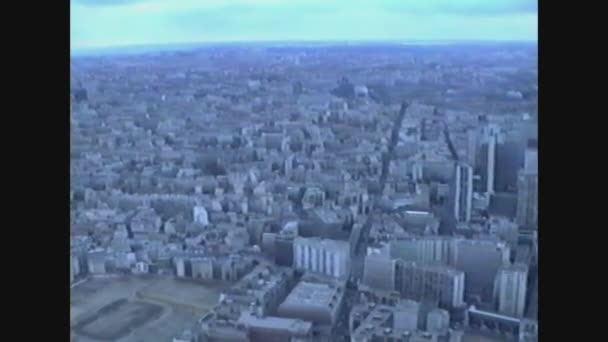 Frankrike 1988, Flygfoto över Paris 12 — Stockvideo